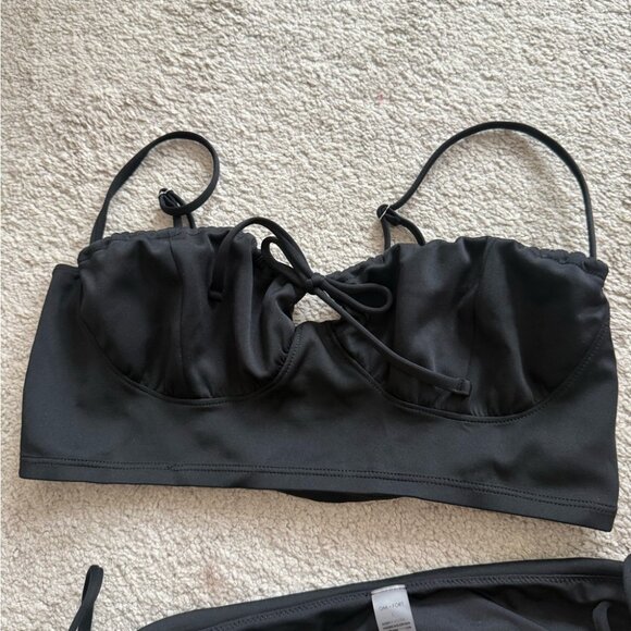 Oak + Fort Bustier Bikini Top and Bottoms with Side Ties - Picture 7 of 8